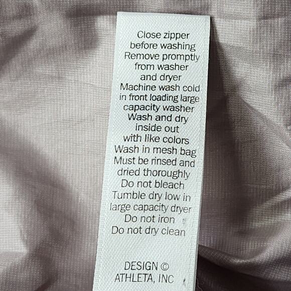 Athleta Jacket Womens XS Dusty Pink Downabout Quilted Puffer Down Asymmetric Zip - Picture 10 of 14